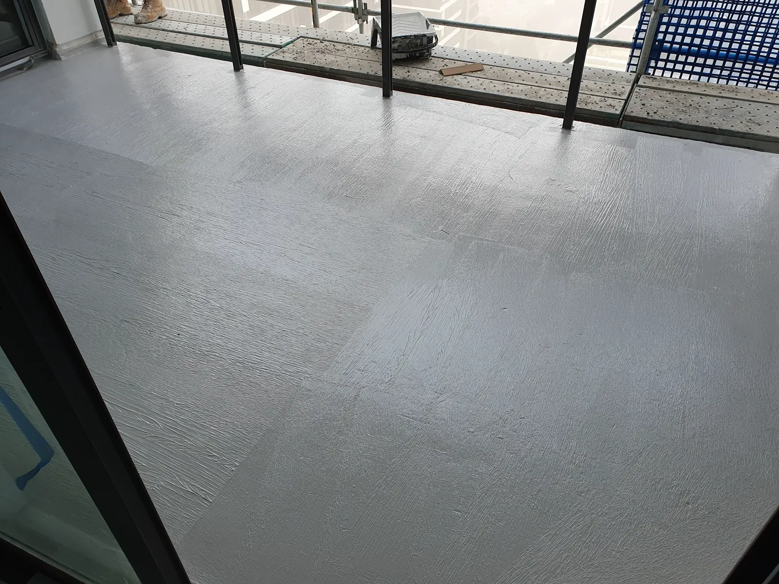 Completed balcony waterproofing